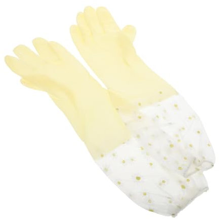 SAFIGLE Reusable Non-slip Long Arm Rubber Gloves for Washing Dishes and Kitchen Cleaning, Heavy Duty Thickened Yellow Rubber Gloves 2 Pairs for Household Cleaning