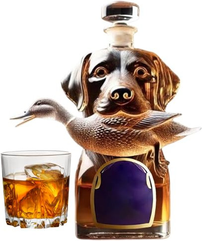 Genérico Hound-Shaped Whiskey, Decanter Glass Bottle, Airtight Liquor Container, and Collectible Figurine for Desk Display, Alcohol Holder Wine, Vodka, Brandy, Tequila, Home Décor