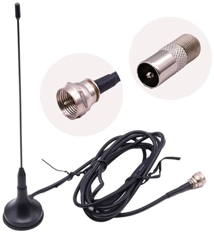 Portable HD TV Aerial - August DTA180 - Powerful Antenna with Magnetic Base, for Kitchen, Truck, Bedroom - Includes 1.5m Coaxial Cable for Enhanced Digital Reception