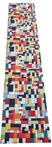 LaVelahome Tappeto Cucina Artistico Lavabile Antiscivolo – Passatoia Design Moderno Ispirato all’Arte – Misto Cotone Poliestere Sottile, Fondo PVC, Made in Italy (cm_50_x_190, Mondri)