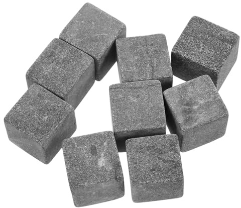 MOKKHNB Glaçons Réutilisables En Pierre Pour Whisky Vin Et Boissons Pierres Réfractaires Résistantes à L’usure Avec Pochette à Vin Domestiques