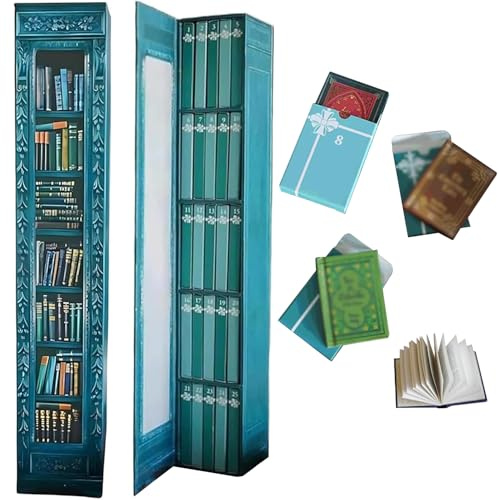 2025 Mini Book Ornament Advent, Books Lovers Gifts Advent Calendar with 24 Book Christmas Countdown Calendar for Books Lovers, Holiday Decorations,Green