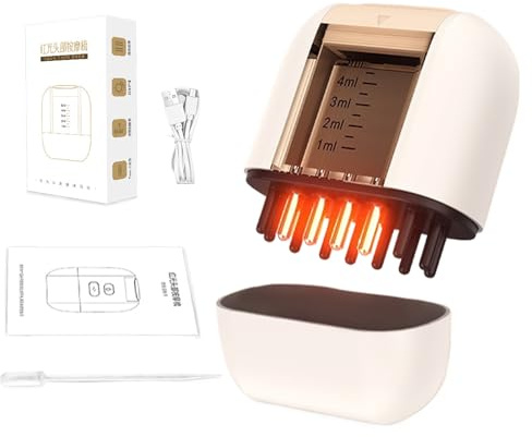 Kopfhautmassaget mit Ölspender - wasserdichte vibrierende Haaröl Applikatorbürste | Wiederaufladbare Handheld -Kopfhautstimulator Kammmassagegeräte für Frauen Männer, Stressabbau Haarwachs
