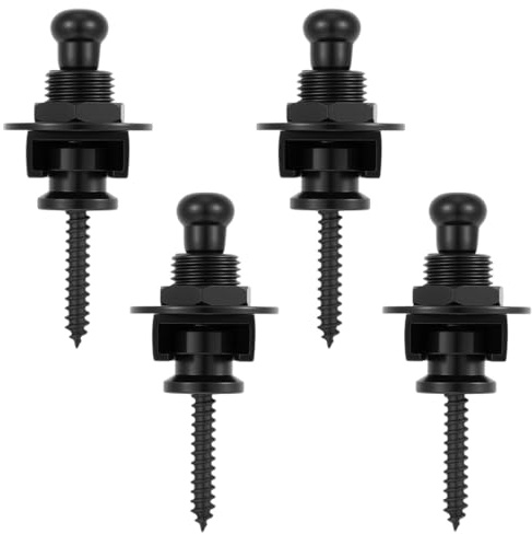 MUNZE 4 Stück Abnehmbare Gitarrengurt Knöpfe Metall Gitarrengurt Schlösser Gitarrengurt Endknopf, Gitarre Strap Locks Security Für Befestigung Von Gitarrengurt In Gitarre Bass Ukulele.