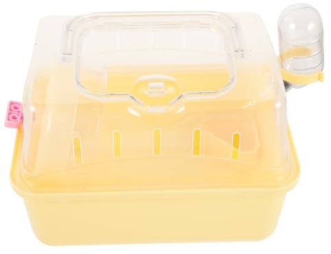 Toyvian Jaula Portátil para Hámster y Cobayas al Aire Libre Ventana Panorámica, Caja de Transporte Transparente de Plástico Resistente para Animales Pequeños, Adecuado para Viaje