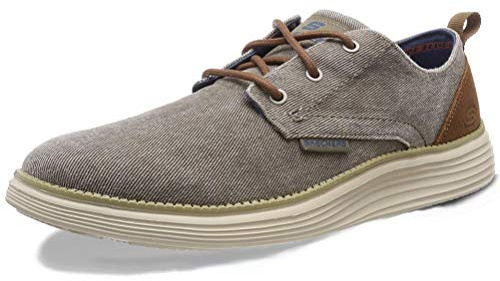 Skechers Men's Status 2.0 Pexton Boat Shoes, Grey Taupe Canvas Tpe, 8 UK