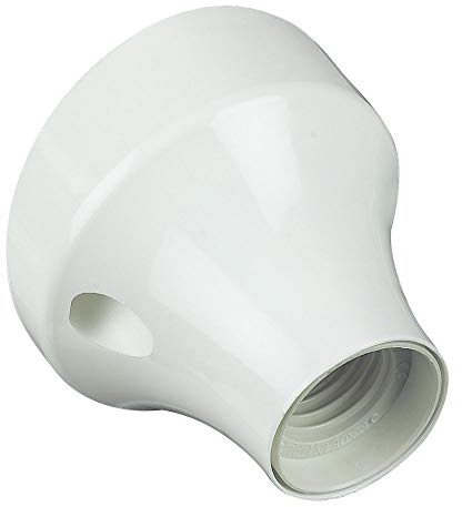 PORTALAMPADA A MURO IN PLASTICA BIANCO E27 BASE CURVA