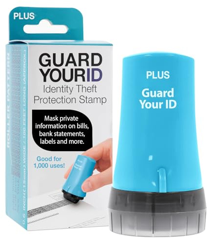Identity Theft Protection Roller Stamp, Guard Your ID, Turquoise