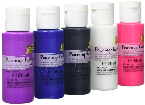folia 35119 – Pouring Lot de 5 couleurs intenses de 60 ml, avec mélange de mélange de pouring