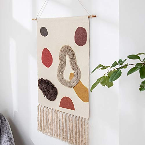 ZNKZJ Macrame Azteco Appeso a Parete, Decorazione della Parete con arazzi in Nappa Intrecciata a Mano, Coperta Elegante Banner,Disegno del Tessuto Tridimensionale e Design di Stampa,Red-50 x 70 cm