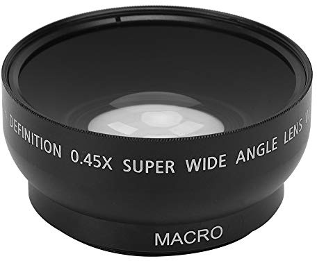 Objectif Macro Grand Angle 49MM 0.45X - Alliage d'Aluminium + Verre Optique - Objectif Super Grand Angle - pour Tous Les Objectifs de Caméra de 49Mm de Diamètre