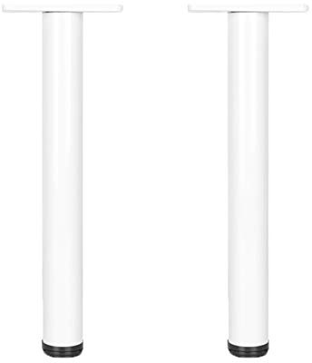 2 Support de Pieds de Table en Métal Réglage Bureaux Jambes Pattes de Tables Informatiques Pieds de Tables de Bar Remplacement de Tables à Manger,Quincaillerie du Meuble,Blanc(90cm)