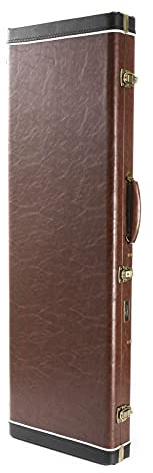 Fame Electric Bass Case, Historic Brown, Wetterfester E-Bass Koffer, Polsterung, Zubehörfach, Stabilität, Ideal für J-Style, P-Style, MM-Style Bässe, Robust, Road-Ready
