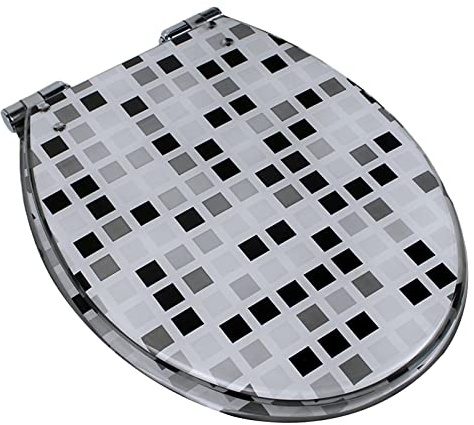 BHBXZZDB WC-Sitz mit Absenkautomatik, WC-Sitzdeckel mit Schnellverschluss für einfache Reinigung, einfache Befestigung von Oben, Universal-Standard-Oval-WC-Sitze mit verstellbaren Scharnieren