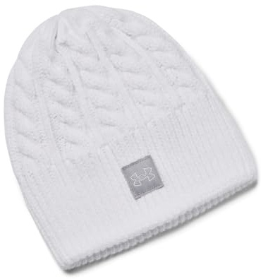 Under Armour Dammössa UA halftime stickad mössa 1379995, Vit, En Storlek