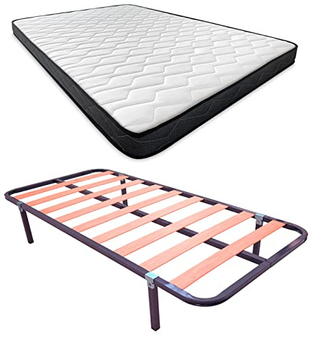 Somnia Descanso - Cama Completa con Colchón Versalles (Cara Invierno/Verano) + Somier Basic + 4 Patas, 90 x 190
