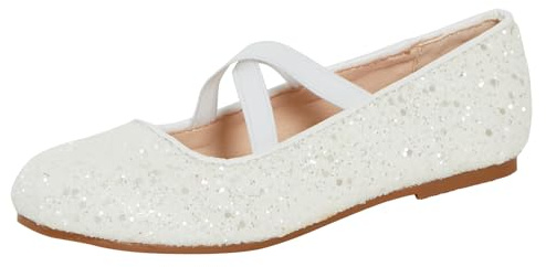 Girls Glitter Ballet Shoes Kids Flat Elastic Strap Ballerina Party Shoes Wedding Bridesmaid Shoes