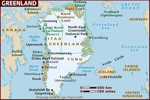 Imán para nevera con mapa de Groenlandia