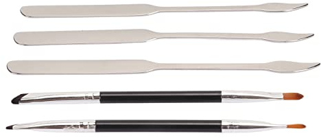 ANKROYU Set Of 2 Eyeliner Brushes with 3 Makeup Spatulas, Fine Double Ended Eyeliner Brushes with Soft Bristle for Daily Makeup