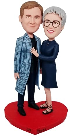 mydedor Benutzerdefinierte Wackelkopf-Figur, maßgeschneiderte Puppe für Paare, überlegene Polymer-Ton, handgefertigt, personalisierte Skulptur, Geschenk für Valentinstag, Hochzeit, Vorschlag,