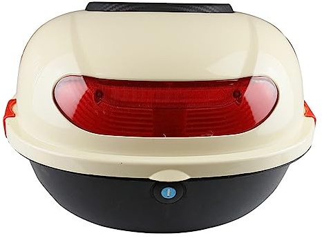 caja superior trasera de la motocicleta caja trasera del maletero caja superior impermeable scooter equipaje cerradura del maletero para almacenar casco equipaje, con 2 llaves, tira reflectante,