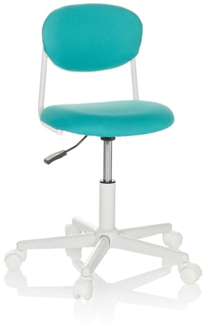 hjh OFFICE Kinderdrehstuhl KIDDY Base I Stoff, Kinder Schreibtischstuhl höhenverstellbar, Türkis, 719241