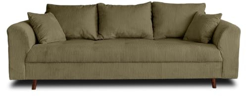 Lisa Design Rune – 3-Sitzer Sofa – aus Cord Grün