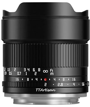 TTArtisan APS-C 10 mm F2 Metallgehäuse, kompatibel mit M43-Halterung, Schwarz