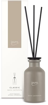 ipuro - Classic Raumduft Cachemire - 75ml | Raumerfrischer zarter Rose & würziger Johannisbeere über Zedernholz & Amber, Duft | Diffuser mit Stäbchen | Lufterfrischer für die Wohnung