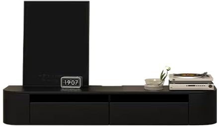 ZDMZR Lowboard Wohnzimmer, Lowboard Hängend, Schwebender TV Ständer zur Wandmontage, Entertainment Center mit Stauraum, Medienkonsole for Das Wohnzimmer (Color : Negro)