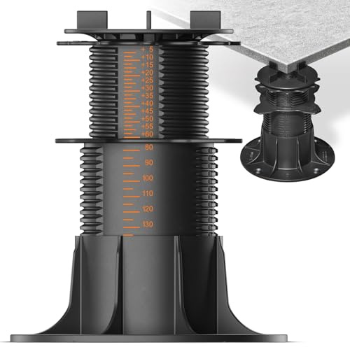 50x LANGFIT® Stelzlager XL für Terrassenplatten – Mit Auto-Nivellierung 0-7% – Bis 50% schneller montiert – Mit Maßskala – Stufenlos höhenverstellbar von 83-203mm / Fugenkreuz 3mm – Made in Germany