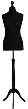 LUSORIA Maniquí de sastre, busto de sastre femenino, negro/negro (L 40/42)