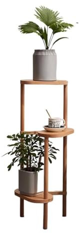 UHJKLA Pflanzen-Präsentationsständer, 3 Etagen, Holz-Pflanzenregal, für den Innenbereich, hoher Pflanzenhalter, Eck-Präsentationsständer, ländlicher Vintage-Blumenhalter, Topf,