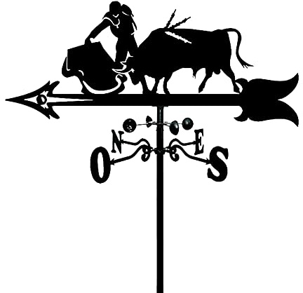 Veleta Silueta De Corrida De Toros Veleta De Acero Inoxidable Indicador De Dirección Estaca De Jardín Decoración Artística 35 * 50 CM para Decoración De Soporte De Animales Al Aire Libre Art