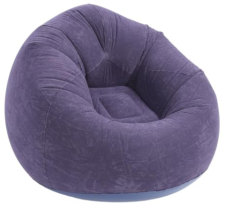 Focket Aufblasbarer Sitzsack-Stuhl, Zusammenklappbarer Tragbarer Aufblasbarer Lounge-Sessel, Ultraweiches Aufblasbares Lazy Sofa für Wohnzimmer, Schlafzimmer, Balkon, Lesen (Dunkelblau)