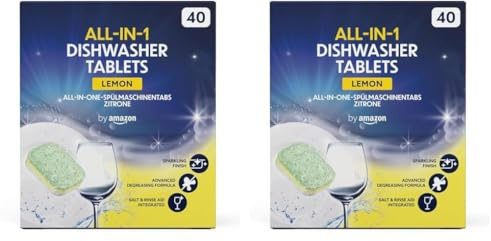 by Amazon - All-In-One Spülmaschinentabs Zitrone, 40 tabs (Packung mit 2)