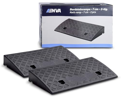 ENVA MADE FOR QUALITY Bordsteinrampe 2TLG. Auffahrrampe 7 cm Höhe 3000 kg Rampe für Auto,