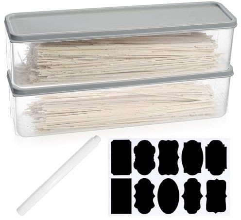 SZSIQI 2 Pcs Boite Spaghettis Hermetique, Boîte de Rangement pour Spaghetti, Conteneurs de Stockage avec Couvercles Récipient de Rangement en Plastique pour Pâtes Céréales Spaghetti Noodle