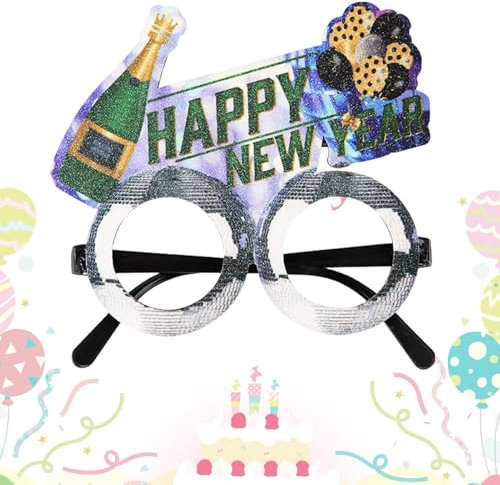 Lustige Brillen für Erwachsene, Partybrillen für Erwachsene | Lustige Brille Dekoration Silvester Sehbrille - Kreative Kostümbrille Silvester Partyzubehör für Frauen