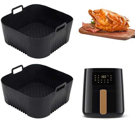 Pack de 2 accesorios de silicona para Philips - Molde de silicona para freidora de aire caliente Apto para Philips Essential 4.1L airfryer - Molde de silicona para hornear reutilizable como alternativ