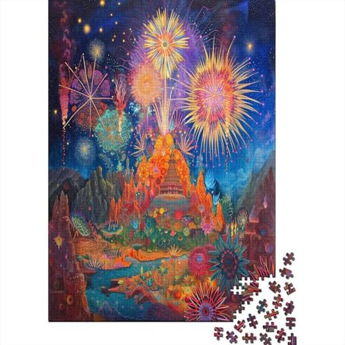 Puzzle Farbenfrohes Cartoon Feuerwerk Geschicklichkeitsspiel Erwachsene Puzzles Landschaft Clevere Rätsel Puzzle 1000 Teile Impossible Puzzle Für Erwachsene Kinder 1000pcs (75x50cm)