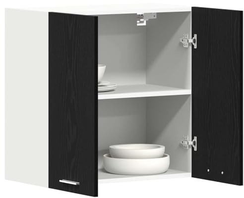 vidaXL Mueble Colgante con Estante Lyon Roble Negro 60 x 31 x 60 cm, Amplio Espacio, Muebles de Cocina Modernos, Utilidad Duradera, diseño Rectangular, soluciones Inteligentes para organización