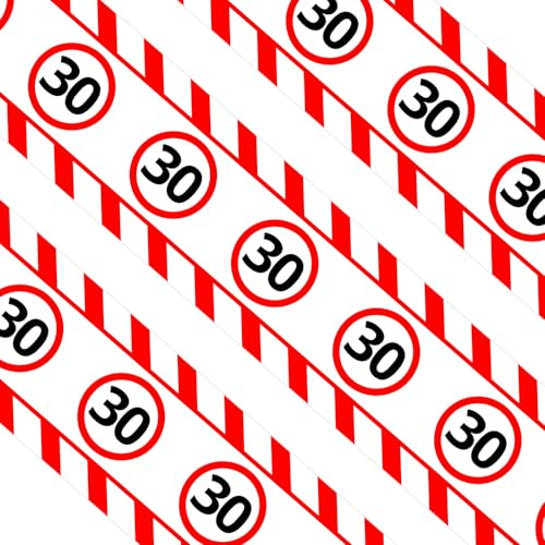 DazzJoy Ruban de délimitation pour 30e anniversaire - Décoration de panneau de signalisation - 30 ans - 15 m - Ruban de délimitation - Décoration d'anniversaire 30 ans - Bannière décorative pour 30e