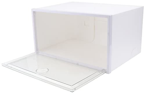 POPETPOP 1pezzi Scatola Portascarpe in Plastica Resistente Design Trasparente e Semplice Per Riporre Le Scarpe in Modo Ordinato e Proteggerle Da Danni