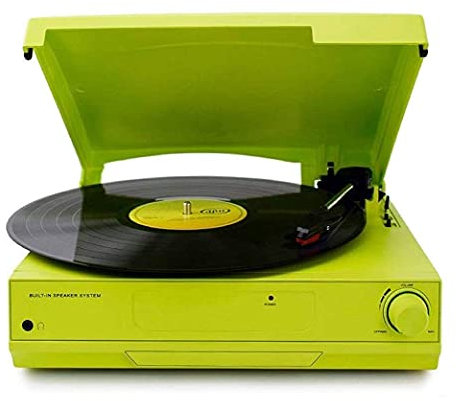 SGKOMN Tocadiscos Retro, gramófono, Tocadiscos accionado por Correa con Altavoz estéreo Incorporado, Tocadiscos de Estilo Vintage, Bluetooth Bui, Green