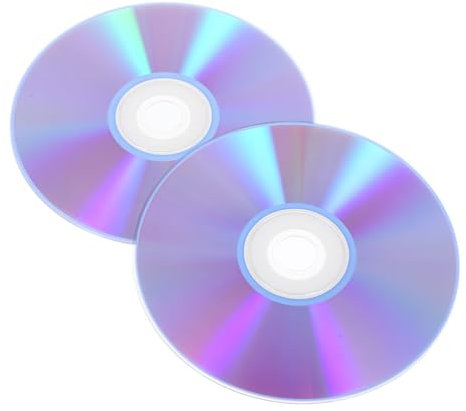 Gatuida Discos CD-r Vírgenes CD Vacío para Grabación De Audio y Vídeo, 2 Unidades, Compatibles DVD y CD, Almacenamiento Amplio para Oficina y Hogar, Color Transparente