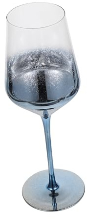 ROMISBABA Verres à Vin Cristal Étoilé Bleus Élégants Gobelets à Pied Solides pour Anniversaire et Mariage Verre à Vin Original et Facile à Nettoyer