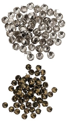 Gatuida 200 piezas Remaches Redondos Metálicos para Ropa y Bolsos Accesorios DIY Resistentes Plateados y Bronce Antiguos Tachuelas Decorativas Punk