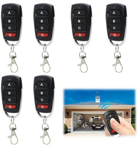 6 Pcs Télécommande Portail Universelle Telecommande Porte De Garage Telecommande Garage Universelle Copier La Télécommande Peut Être Utilisé Pour Commander Les Portes De Garage Et Luminaires