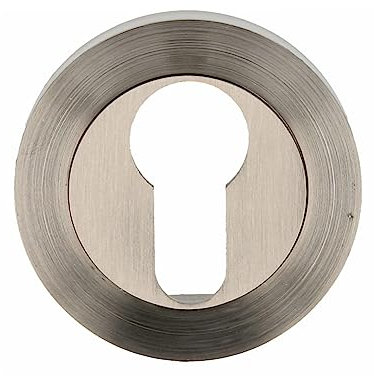 Amig - Cilindro di Sicurezza | Mod. 3Z | Ø52 mm | 10 mm di Larghezza | Raccordo Rotondo per Serrature | Compatibile con Cilindro Europrofilo | Zama Argento Opaco